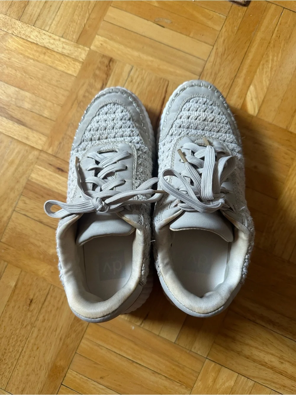 Dolce Vita Cream Woven Lace-Up Espadrille Sneakers